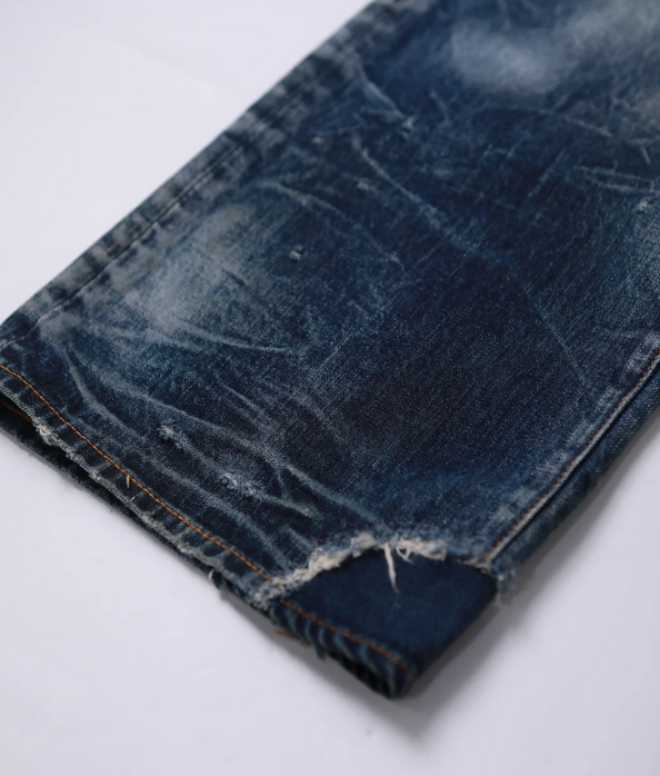 Blue vintage-wash men's jeans - Image 6