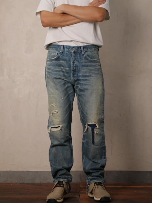 Men's vintage-wash jeans